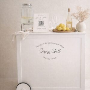Beverage Station Cart – White (Personalised)