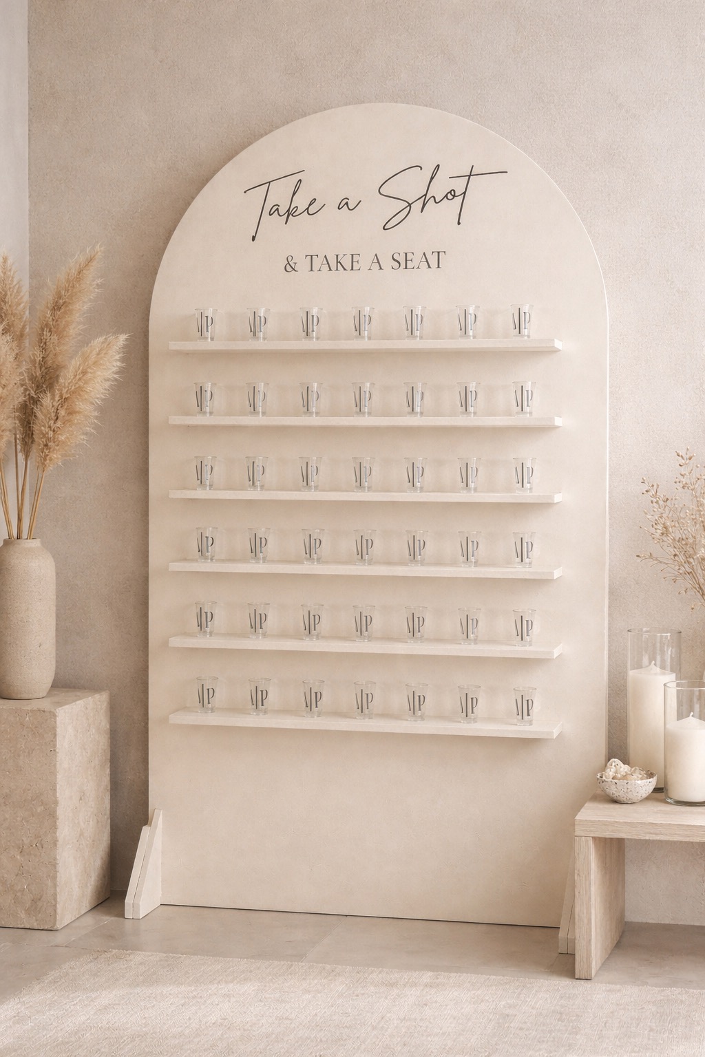 Shot Wall Seating Display – Ivory (Personalised)