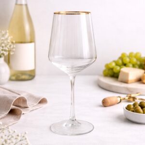 Gold Rim Wine Glass – Clear