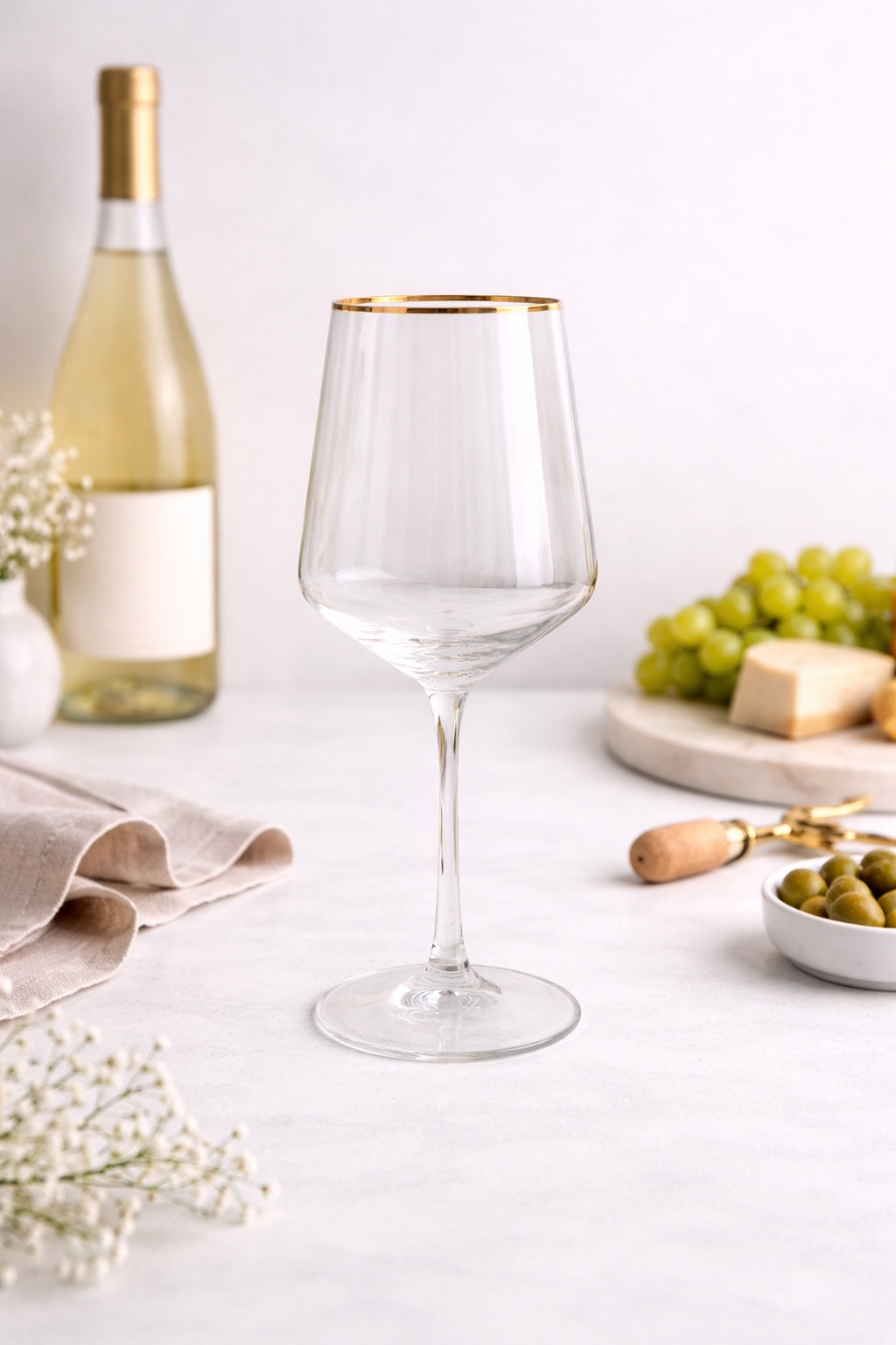 Gold Rim Wine Glass – Clear