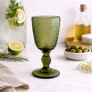 Olive Textured Glass – Goblet